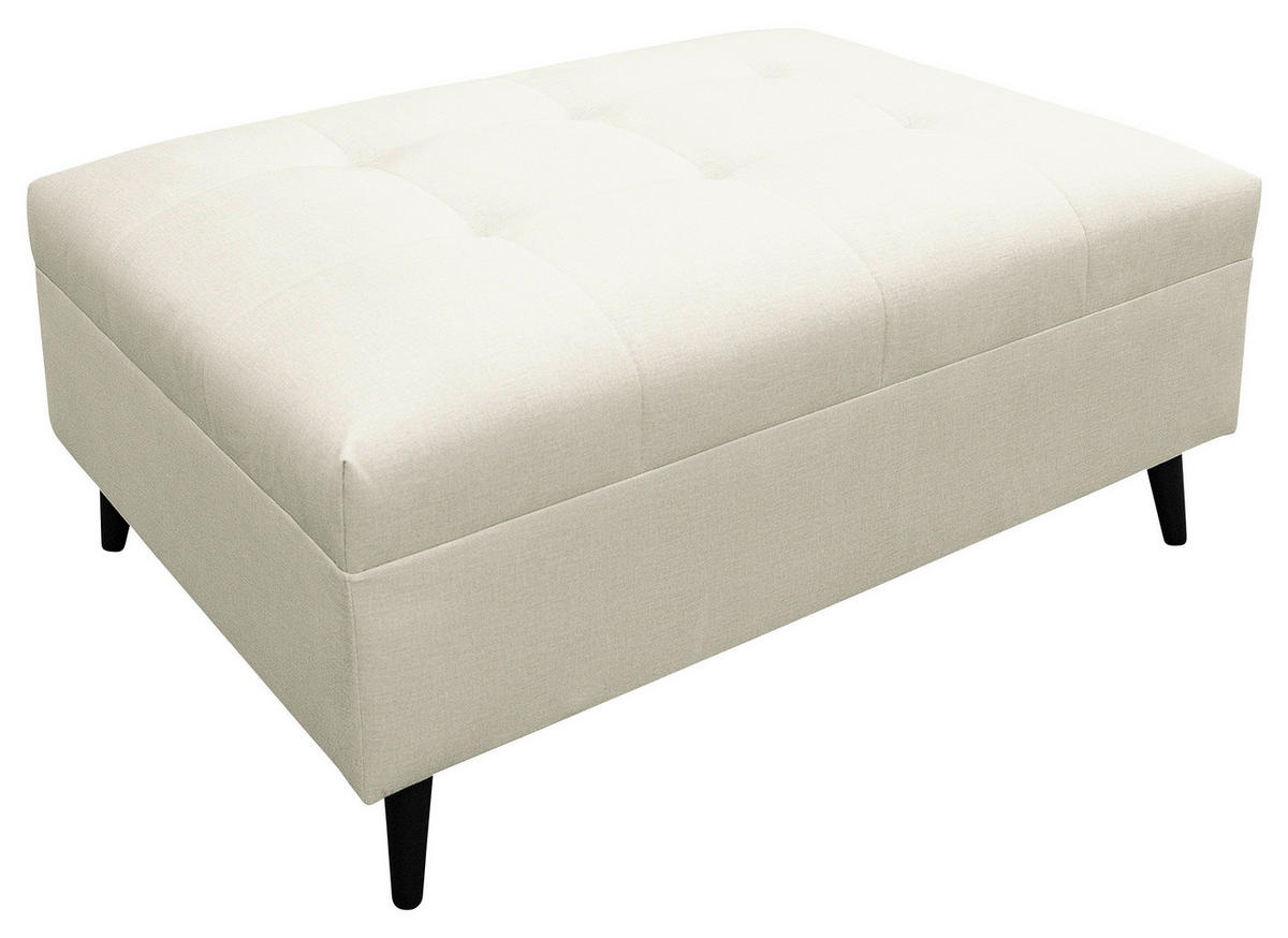 Ecksofa inkl. Hocker in Mikrofaser Hellgrau  - Hellgrau/Schwarz, Design, Holz/Textil (247/174cm) - MID.YOU