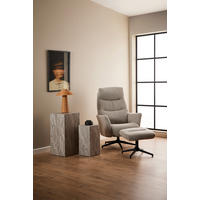 RELAXSESSELSET Metall, Textil Schwarz, Beige  - Beige/Schwarz, Modern, Textil/Metall (75/112/83cm) - Livetastic