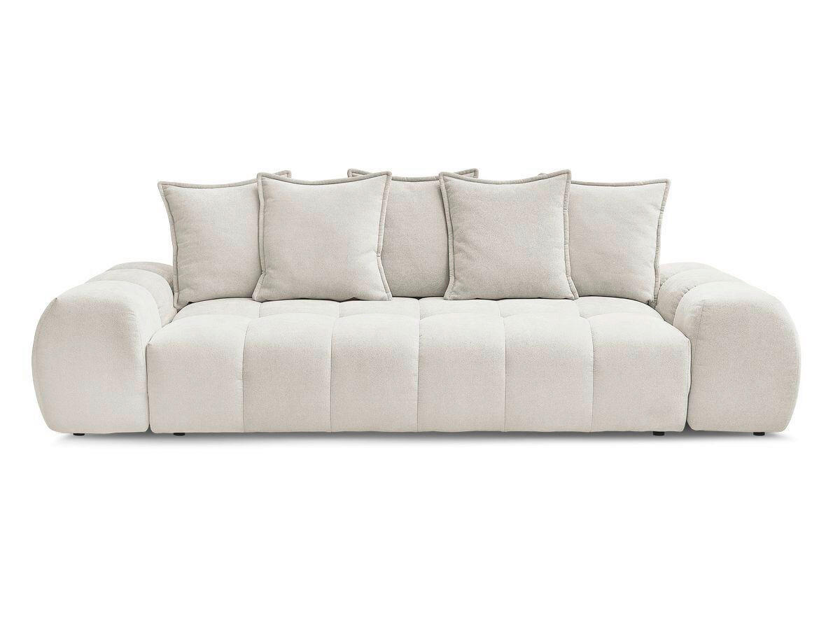 SCHLAFSOFA EVEREST  mit Rücken echt, Armteil links, Armteil rechts Struktur Beige  - Beige/Schwarz, MODERN, Kunststoff/Textil (278/115/90cm)