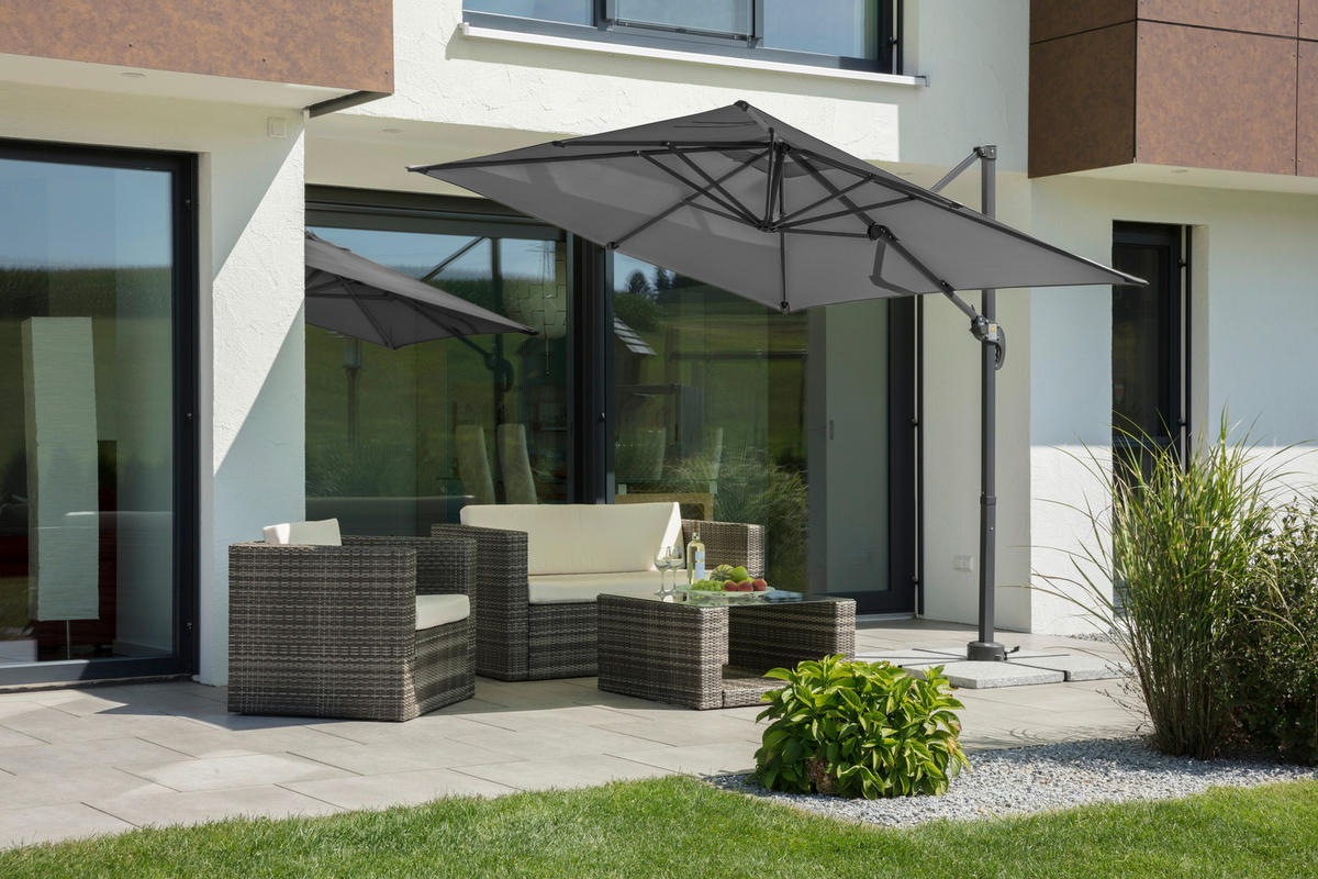 BOČNÍ SLUNEČNÍK 230/239/300 cm - antracitová, Basics, kov/textil (230/239/300cm)