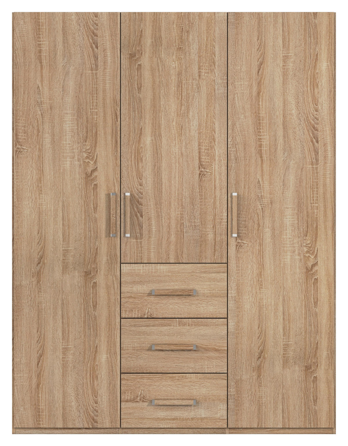 DREHTÜRENSCHRANK 151/197/60 cm 3-türig Sonoma Eiche  - Silbereichenfarben/Sonoma Eiche, Design, Holzwerkstoff/Kunststoff (151/197/60cm) - Novel