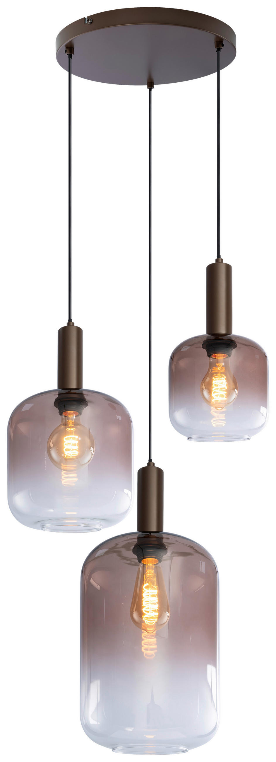 HÄNGELEUCHTE 42/120 cm  - Braun, Trend, Glas/Metall (42/120cm) - Collet's Monde