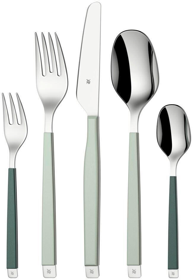 BESTECKSET Emotion 30-teilig Edelstahl  für 6 Personen  - Salbeigrün, Basics, Metall (12,5/12,5/25cm) - WMF