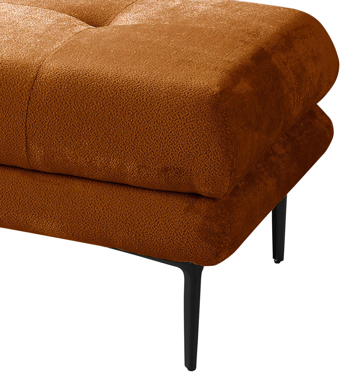 HOCKER in Textil Rostfarben  - Rostfarben/Schwarz, Design, Textil/Metall (80/48/80cm) - MID.YOU
