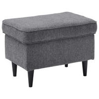 HOCKER Webstoff Anthrazit  - Anthrazit/Schwarz, Basics, Textil (63/43/42cm) - MID.YOU