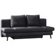 SCHLAFSOFA  in Echtleder Anthrazit  - Anthrazit/Schwarz, KONVENTIONELL, Leder/Metall (200/85/90cm) - Novel