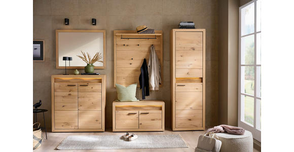 SCHUHSCHRANK 99,6/110,5/40 cm  - Eichefarben/Schwarz, KONVENTIONELL, Holz/Metall (99,6/110,5/40cm) - Linea Natura