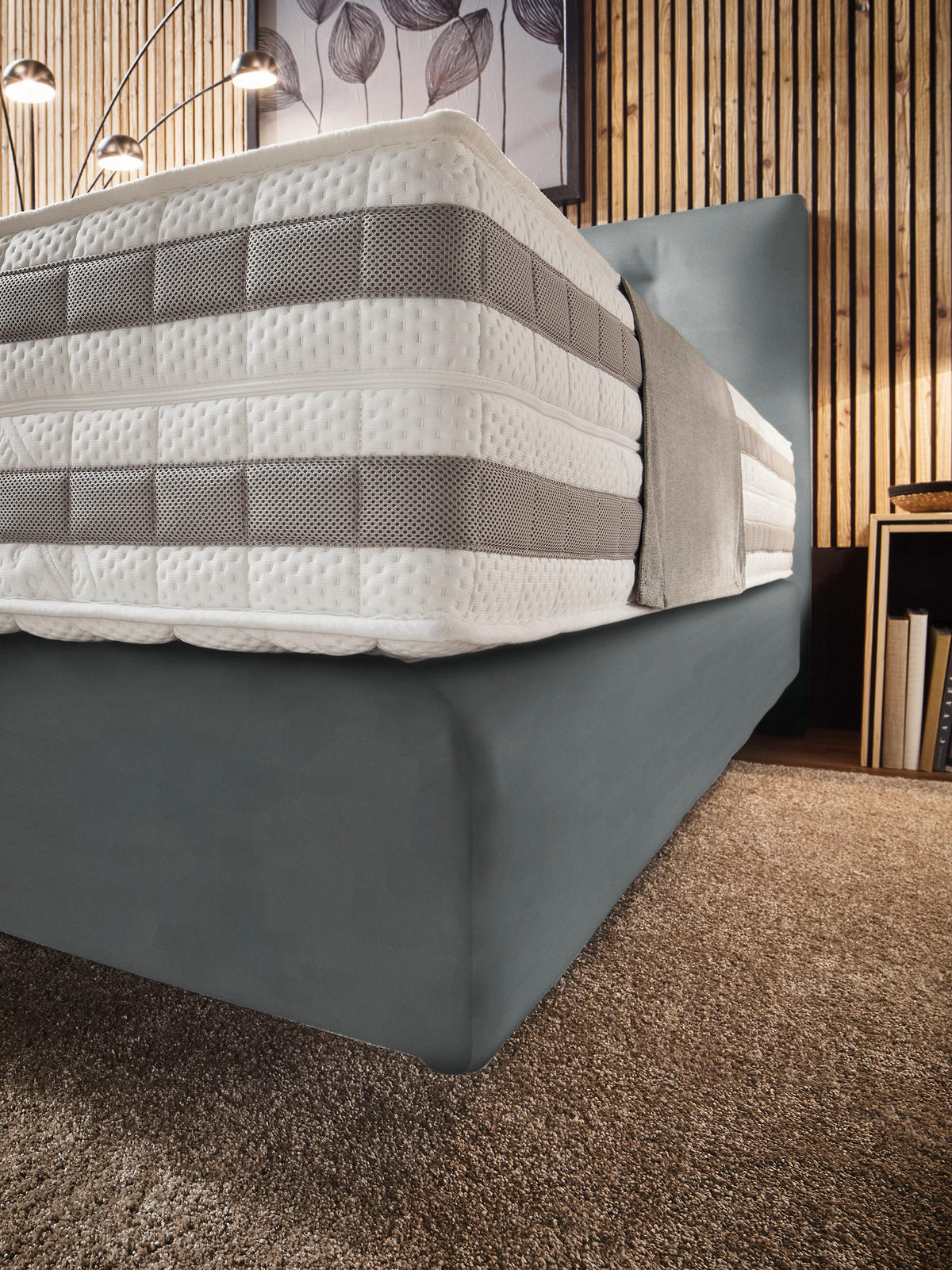 BOXSPRINGBETT 160/200 cm  in Anthrazit  - Anthrazit, Konventionell, Holz/Textil (160/200cm) - Dieter Knoll