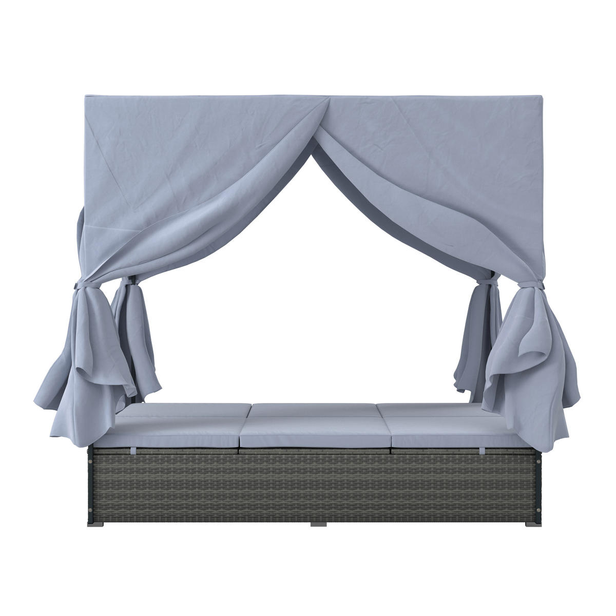GARTENLIEGE 135/180/197 cm  - Grau, MODERN, Kunststoff/Textil (135/180/197cm) - Ambia Garden