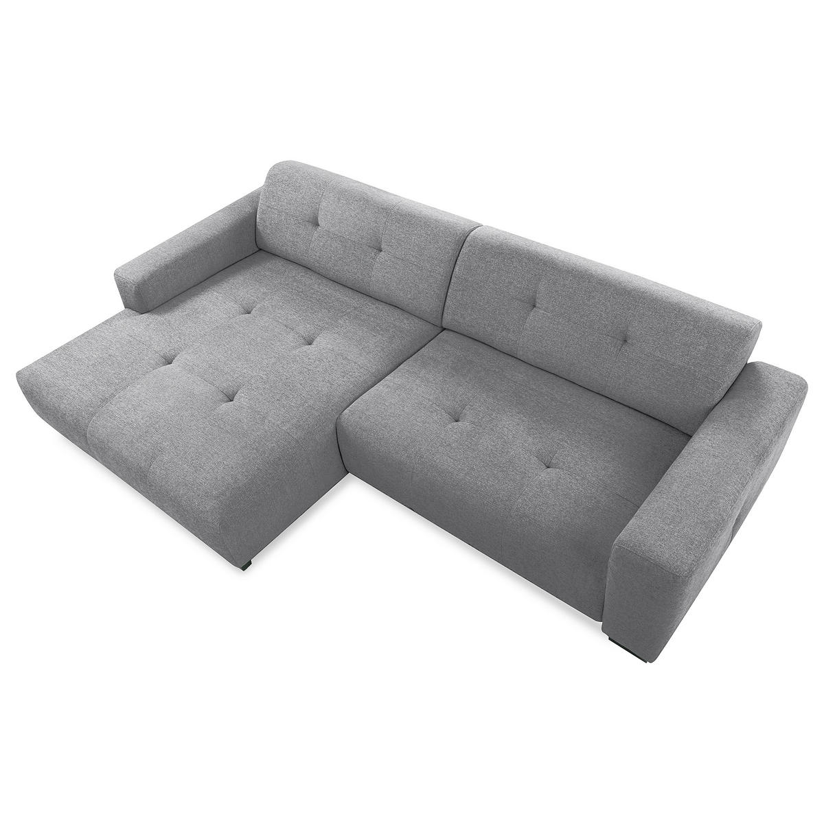 ECKSOFA AUSTIN Grau Flachgewebe Sitztiefenverstellung  - Schwarz/Grau, Design, Kunststoff/Textil (169/286cm) - Livetastic