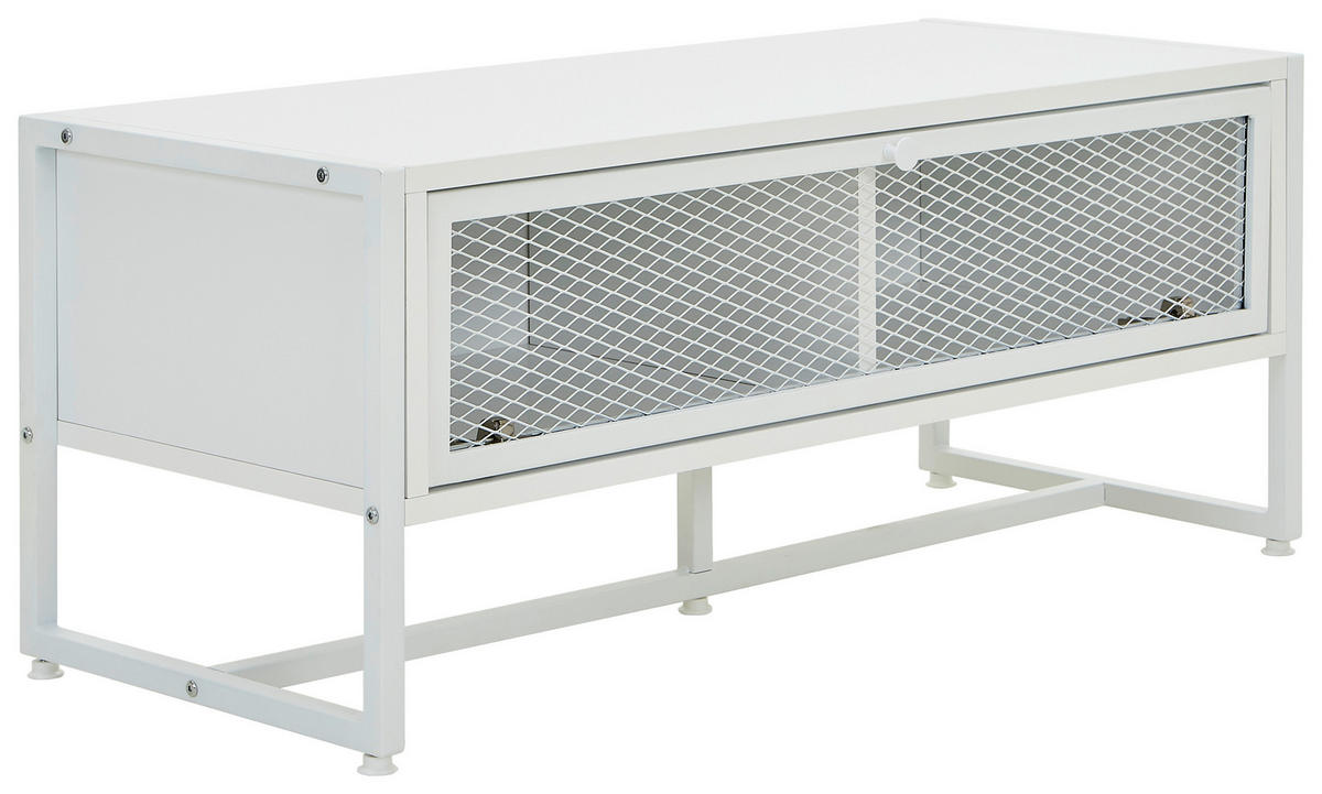 LAVICE S BOTNÍKEM, bílá, 95/40/41 cm - bílá, Moderní, kov/dřevo (95/40/41cm) - P & B