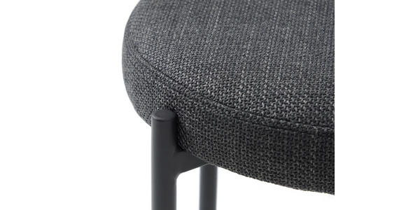 HOCKER Webstoff Dunkelgrau  - Dunkelgrau/Schwarz, Basics, Textil/Metall (43,5/48/43,5cm) - Xora