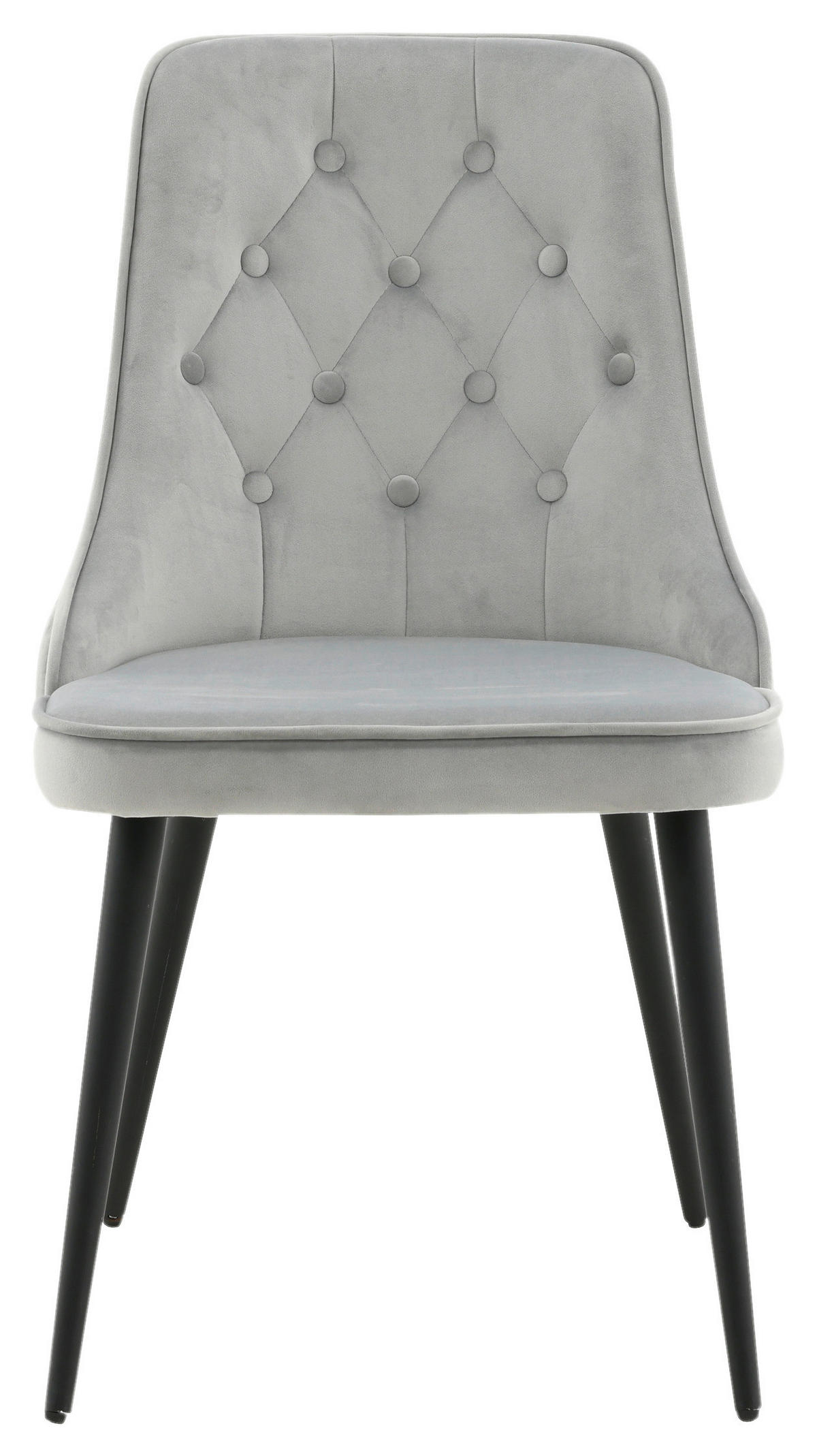 STOLSET 2 styck stål sammet  - ljusgrå/svart, Design, metall/textil (50/88,5/66cm) - Livetastic