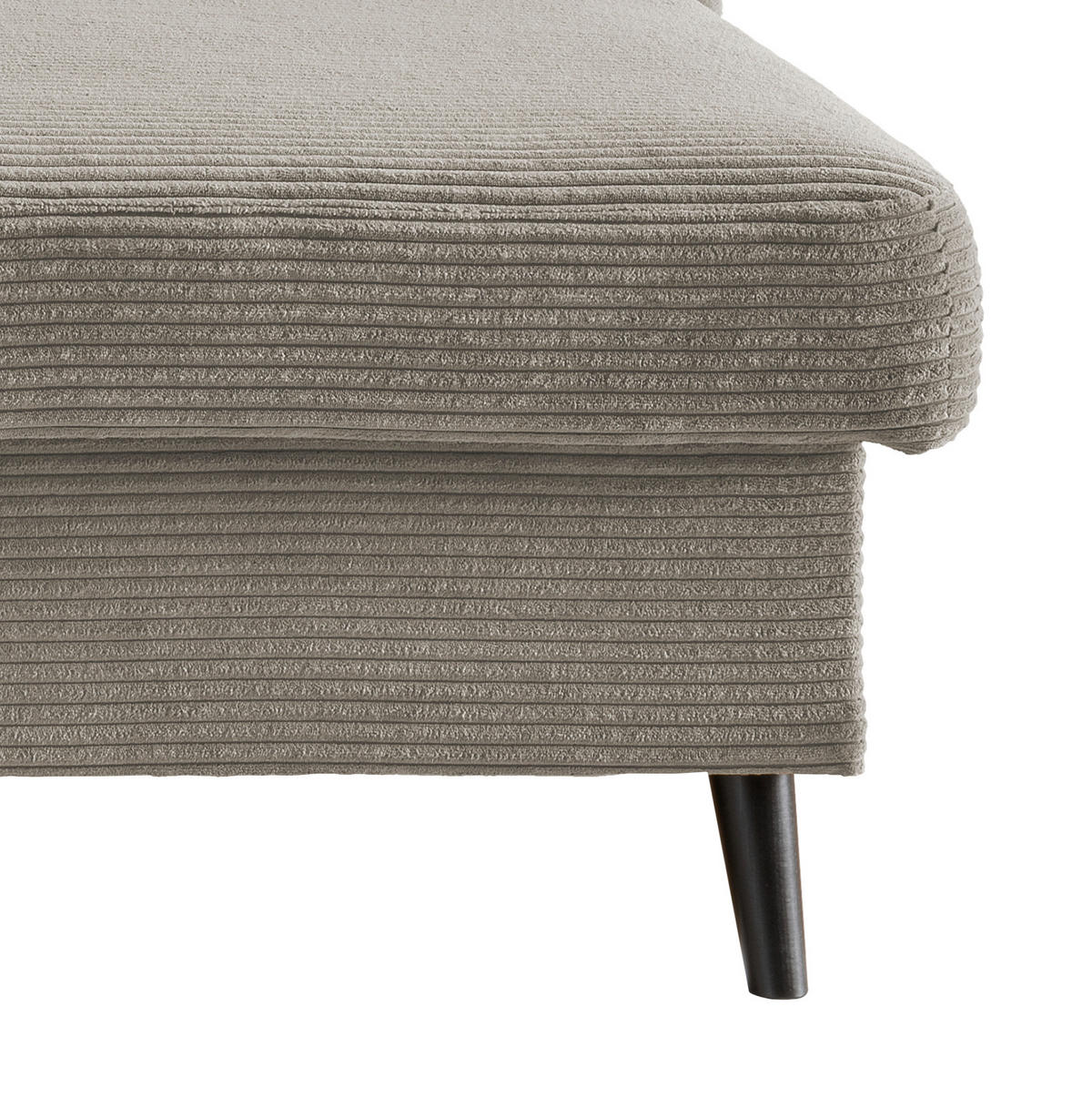 ECKSOFA Graubraun Cord  - Graubraun/Schwarz, Design, Holz/Textil (228/150cm) - P & B