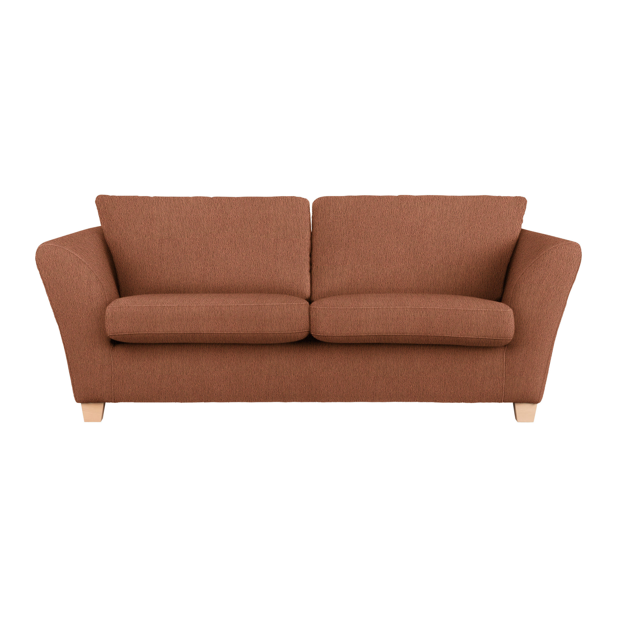 3-SITS SOFFA i chenille kopparfärgad  - naturfärgad/kopparfärgad, trä/textil (216/70-85/95cm) - MID.YOU