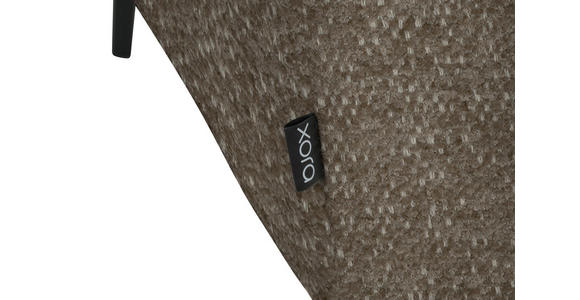 ECKSOFA in Chenille Hellbraun 280/205 cm - Hellbraun/Schwarz, Design, Textil/Metall (280/205cm) - Xora
