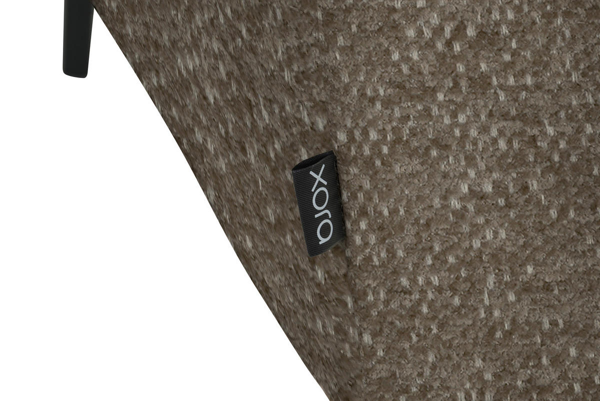 ECKSOFA in Chenille Hellbraun  - Hellbraun/Schwarz, Design, Textil/Metall (280/205cm) - MID.YOU