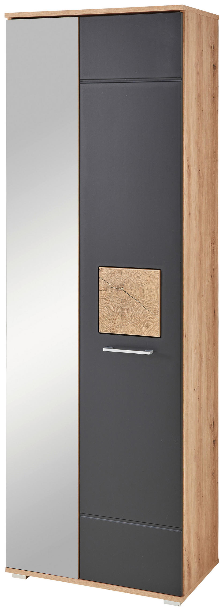GARDEROBENSCHRANK in 65/195/38 cm - Chromfarben/Schwarz, Basics, Holzwerkstoff/Metall (65/195/38cm) - Xora