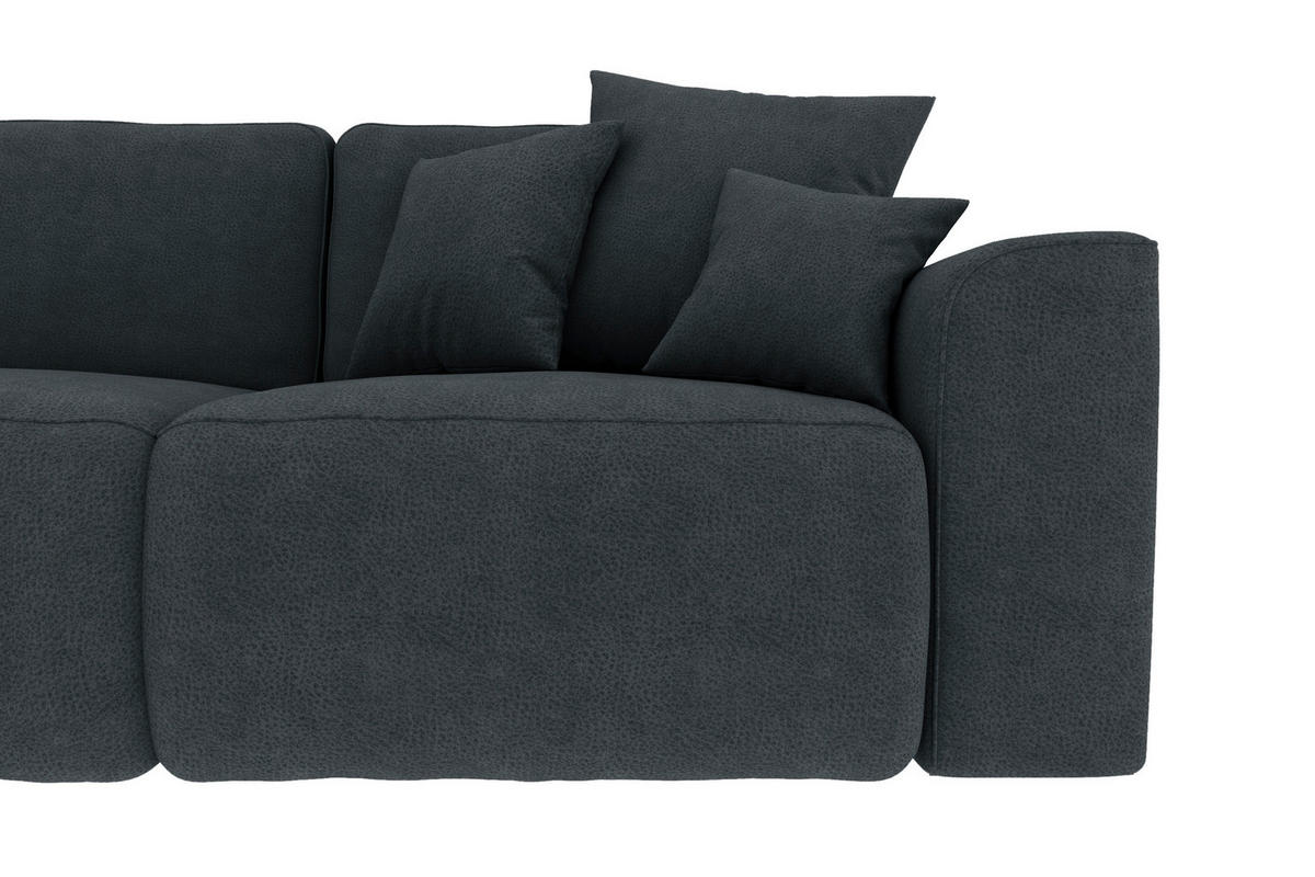 ECKSOFA in Lederlook Anthrazit  195/293 cm  - Chromfarben/Anthrazit, KONVENTIONELL, Kunststoff/Textil (195/293cm) - Carryhome