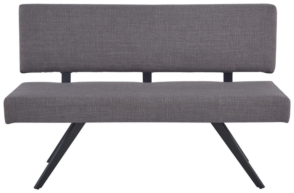 SITZBANK in Metall, Textil Hellgrau  - Hellgrau/Schwarz, KONVENTIONELL, Textil/Metall (140/90/62cm) - MID.YOU