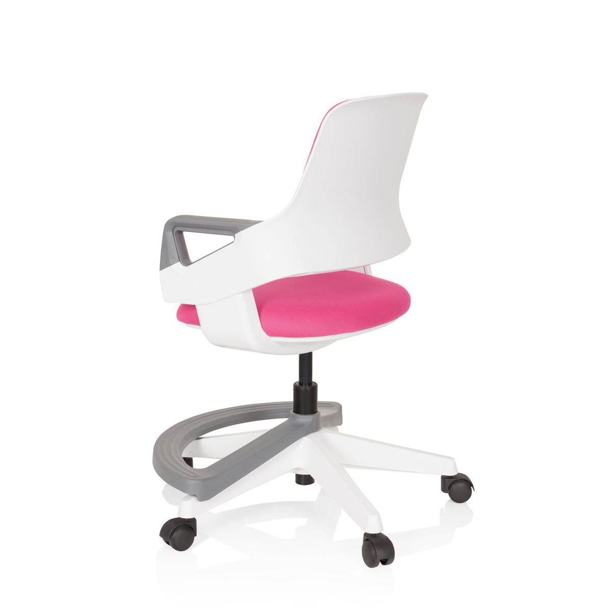 JUGENDDREHSTUHL Pink  - Pink/Weiß, Basics, Kunststoff (53/80-93/60cm) - MID.YOU