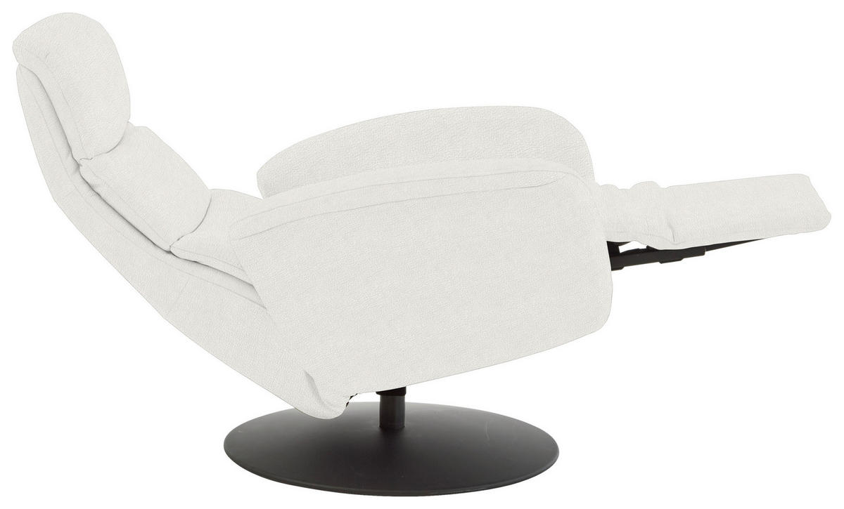 RELAXSESSEL in Leder Weiss  - Weiss/Schwarz, Design, Leder/Metall (76/108/86cm) - Dieter Knoll