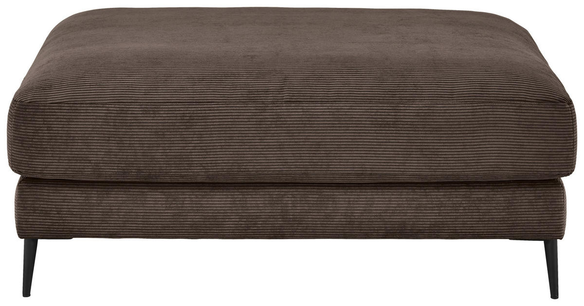 HOCKER Feincord Taupe  - Taupe/Schwarz, Design, Textil/Metall (120/43/90cm) - Dieter Knoll