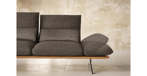 ECKSOFA in Flachgewebe Dunkelbraun  - Dunkelbraun/Schwarz, Design, Holz/Textil (159/314cm) - Dieter Knoll