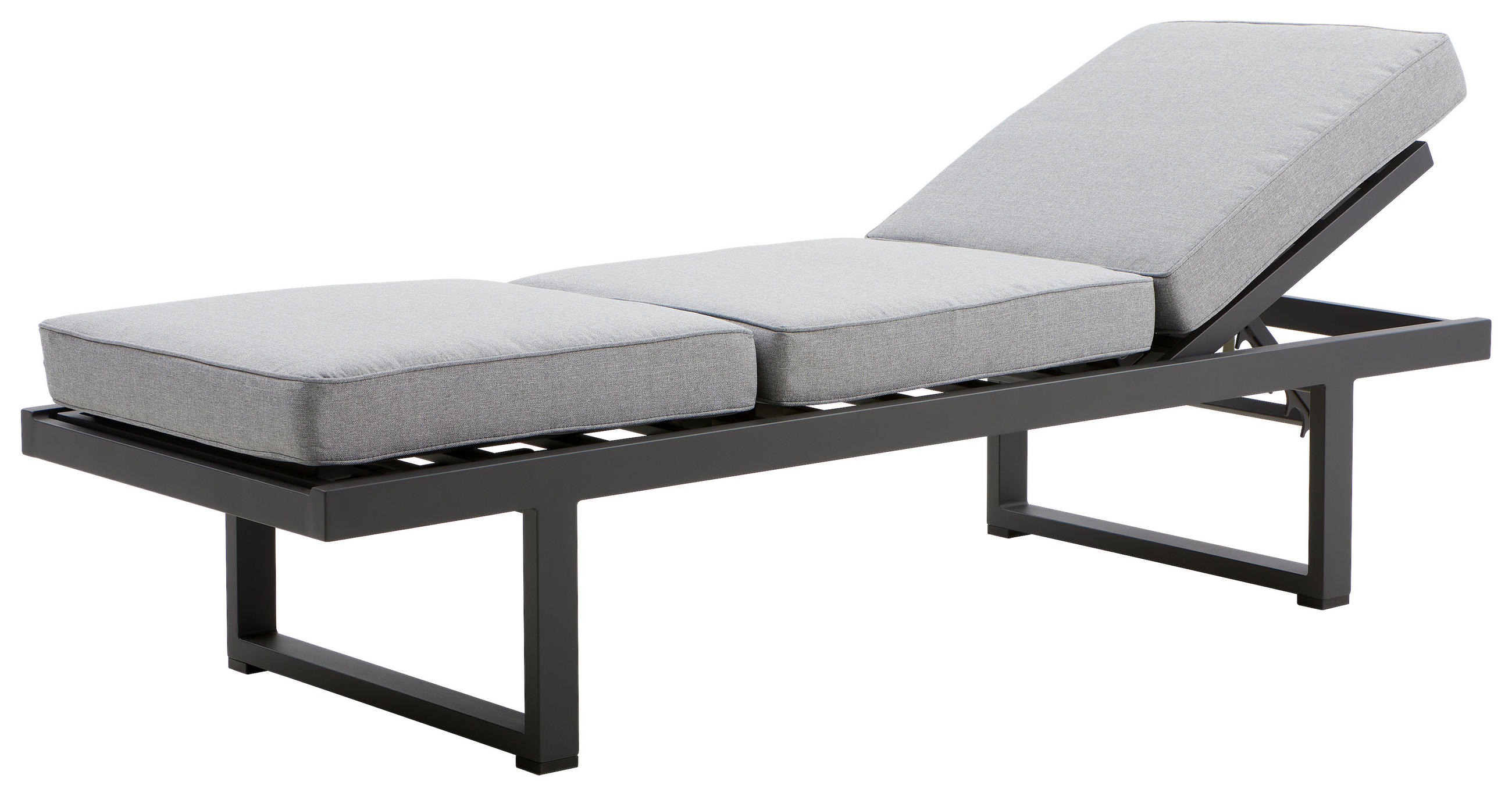 GARTENBANK 202/82/70 cm  Aluminium  - Anthrazit/Hellgrau, MODERN, Textil/Metall (202/82/70cm) - Ambia Garden