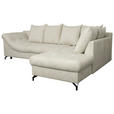 ECKSOFA Hellgrau Struktur  - Hellgrau/Schwarz, KONVENTIONELL, Textil/Metall (247/194cm) - Carryhome