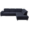 ECKSOFA in Chenille Dunkelblau  - Chromfarben/Dunkelblau, Design, Textil/Metall (310/260cm) - Beldomo Speed