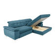 ECKSOFA in Mikrofaser Blau  - Chromfarben/Blau, Design, Textil/Metall (265/180cm) - Carryhome