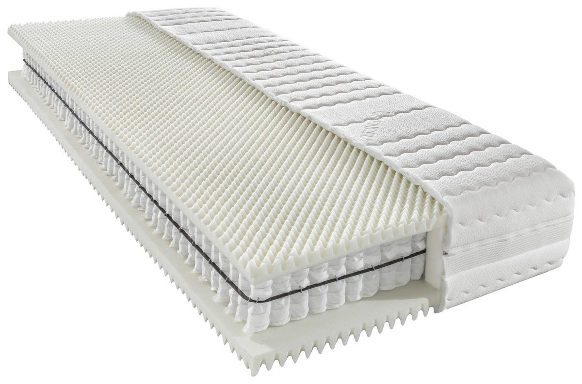 LEŽIŠČE Z ŽEPKASTIM VZMETENJE ORTHO STAR PLUS 100/200 cm  - bela, Konvencionalno, tekstil (100/200cm) - Novel
