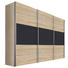 SCHWEBETÜRENSCHRANK in Graphitfarben, Eichefarben - Eichefarben/Alufarben, Design, Holzwerkstoff/Metall (300/216/68cm) - Hom`in SCHWEBETÜRENSCHRANK in Graphitfarben, Eichefarben - Eichefarben/Alufarben, Design, Holzwerkstoff/Metall (300/216/68cm) - Hom`in