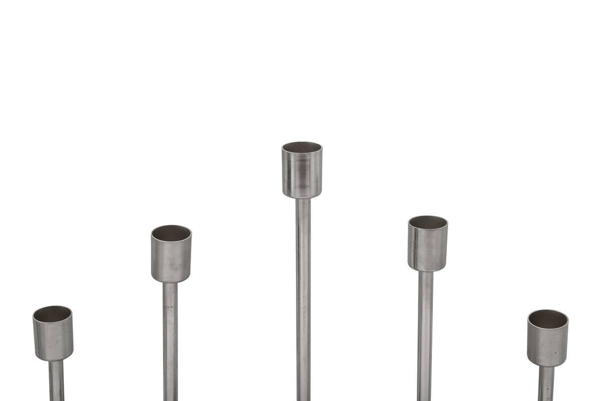 KERZENHALTER - Silberfarben/Grau, Trend, Metall (40/9/40cm) - Kayoom