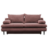 SCHLAFSOFA  mit Cord Altrosa  - Schwarz/Altrosa, Design, Holz/Textil (202/85/99cm) - P & B