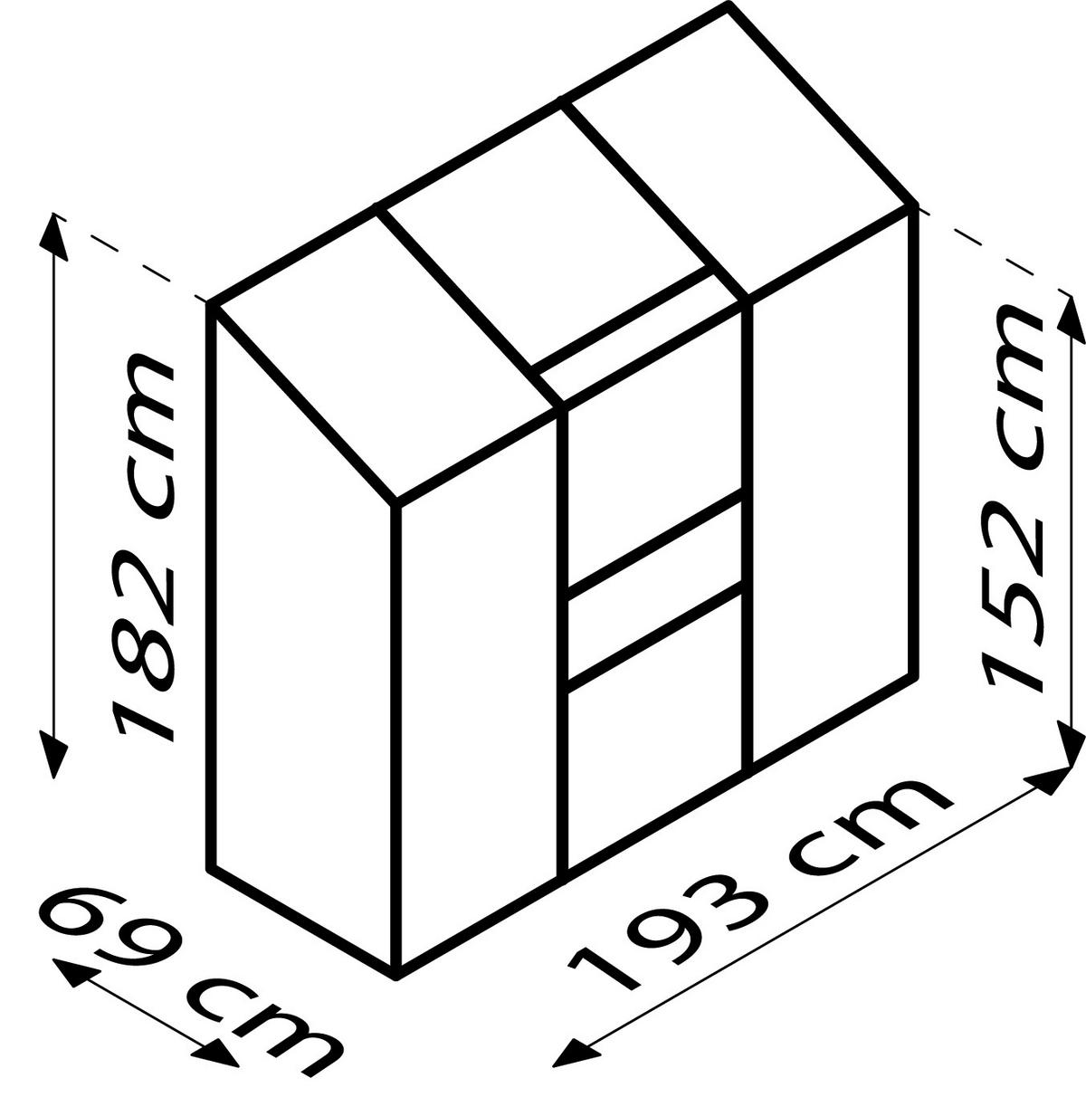 ANLEHN-GEWÄCHSHAUSBAUSATZ - Schwarz, Basics, Kunststoff/Metall (192,8/182,3/68,8cm)