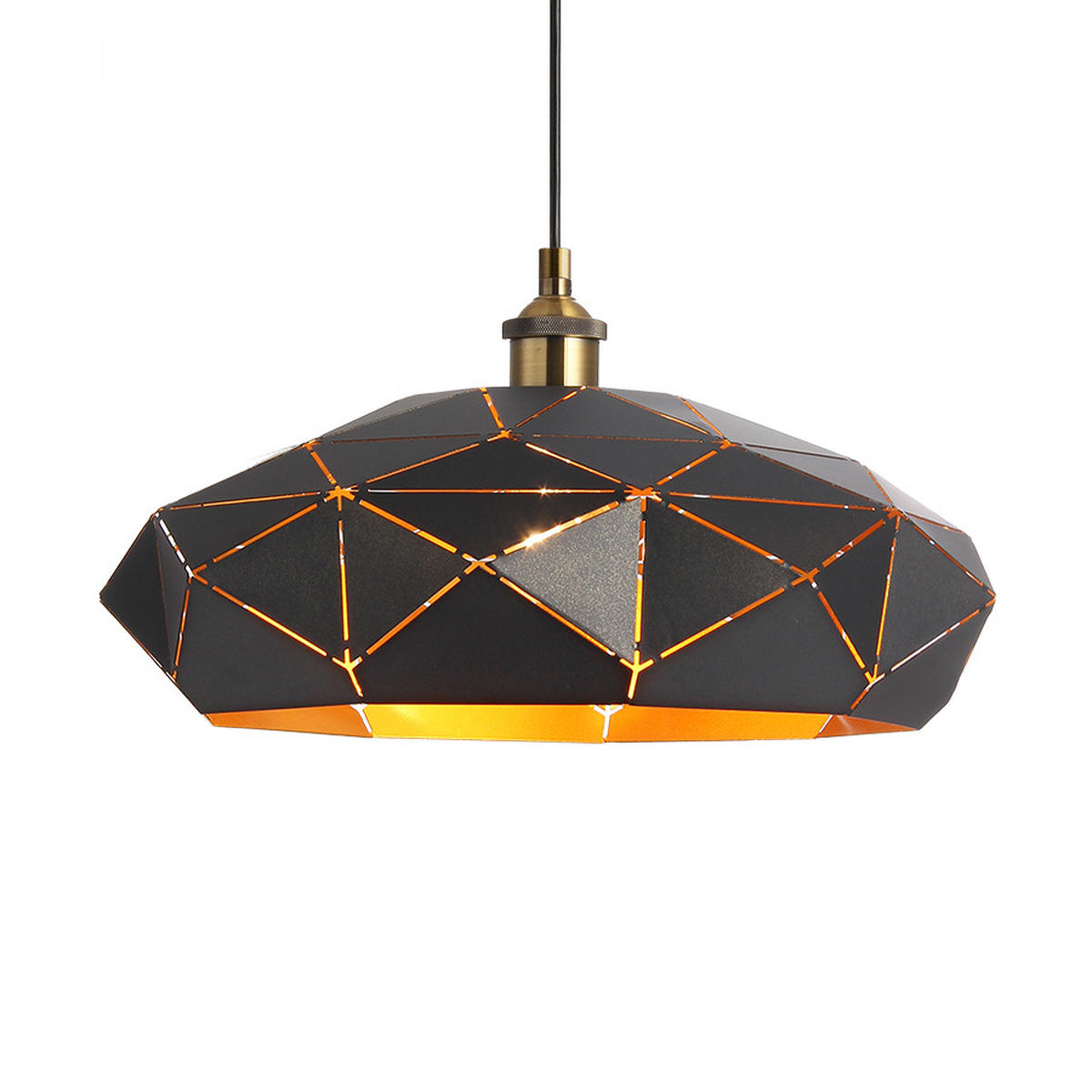 LUSTRĂ  - auriu/negru, Basics, metal (39/39/114cm)