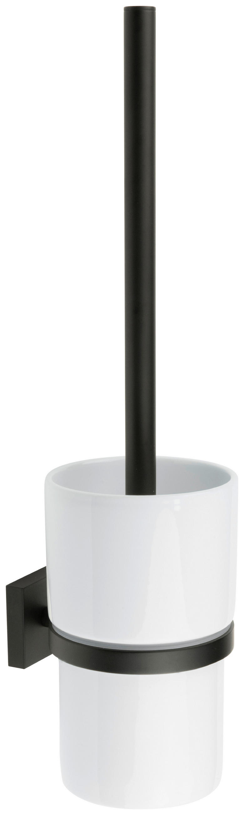 WC-BÜRSTENGARNITUR in Metall  Kunststoff   - Schwarz/Weiß, Basics, Keramik/Kunststoff (11,9/38/11,9cm)