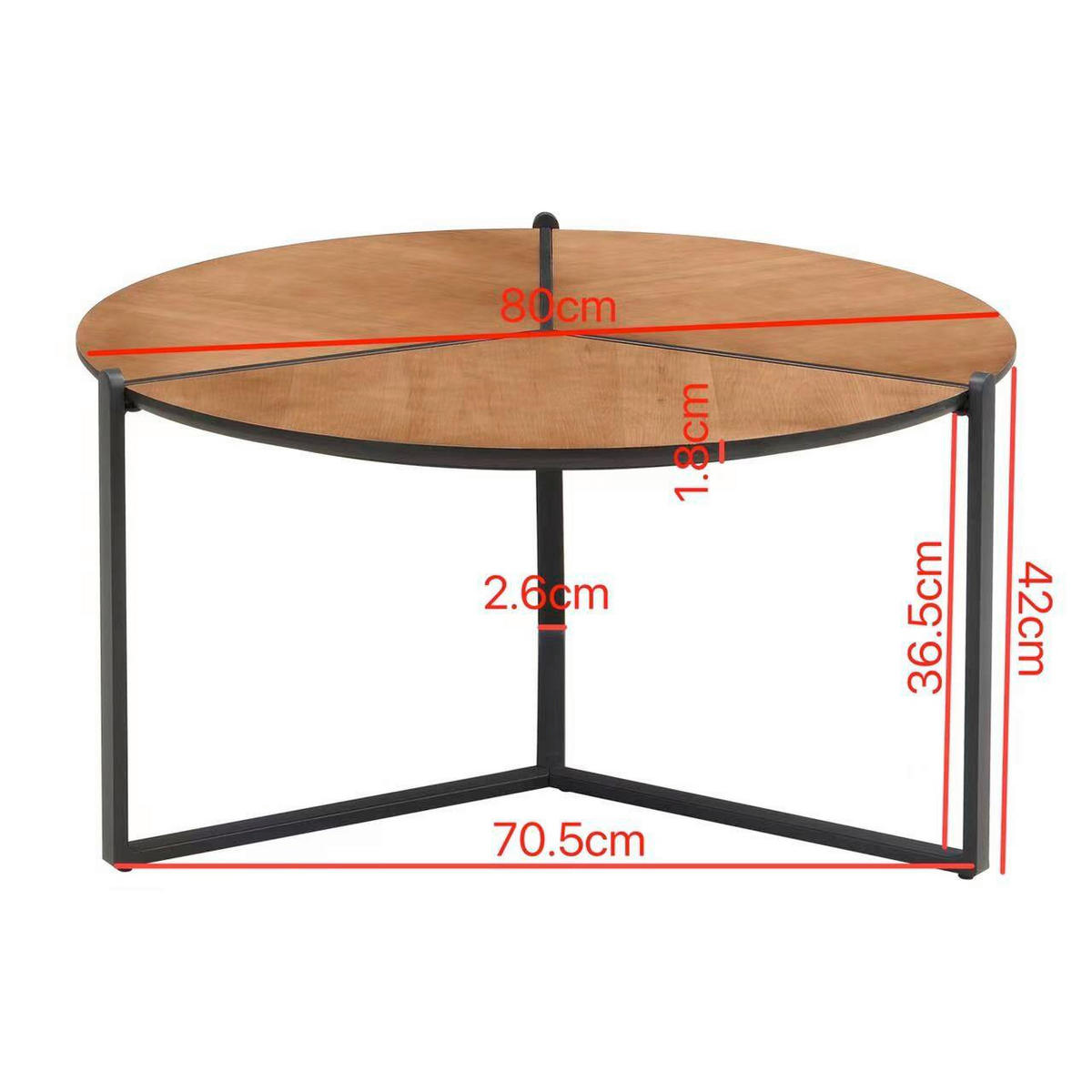 Măsuță De Cafea din material pe bază de lemn, 80/80/42 cm   - maro/negru, Design, metal/material pe bază de lemn (80/80/42cm) - MID.YOU