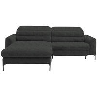ECKSOFA  in Flachgewebe Dunkelgrau  191/252 cm  - Dunkelgrau/Schwarz, Design, Textil/Metall (191/252cm) - Dieter Knoll