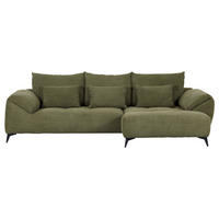 ECKSOFA in Cord Dunkelgrün  - Dunkelgrün/Schwarz, Konventionell, Textil/Metall (311/176cm) - Carryhome