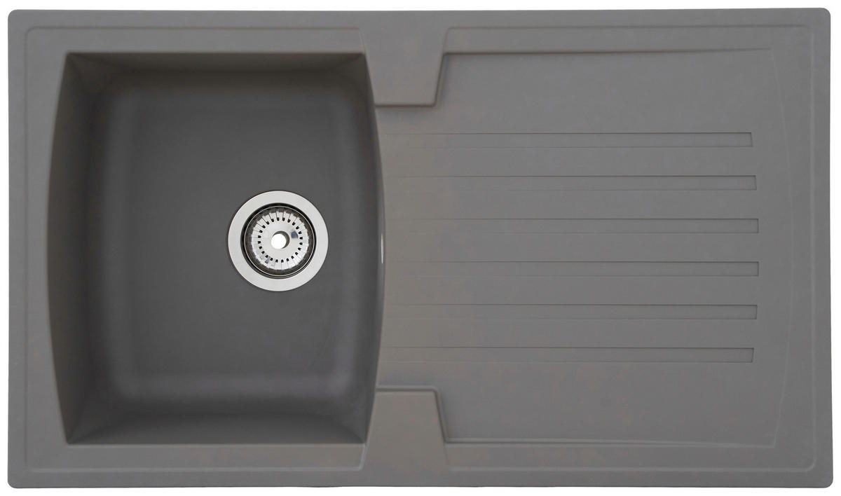 SPÜLE 1712BOSTON86X50G  - Grau, Trend, Glas/Kunststoff (86/20/50cm) - Respekta