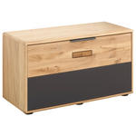 GARDEROBENBANK  in 84/47/38 cm  - Eiche Bianco/Anthrazit, Natur, Glas/Holz (84/47/38cm) - Linea Natura