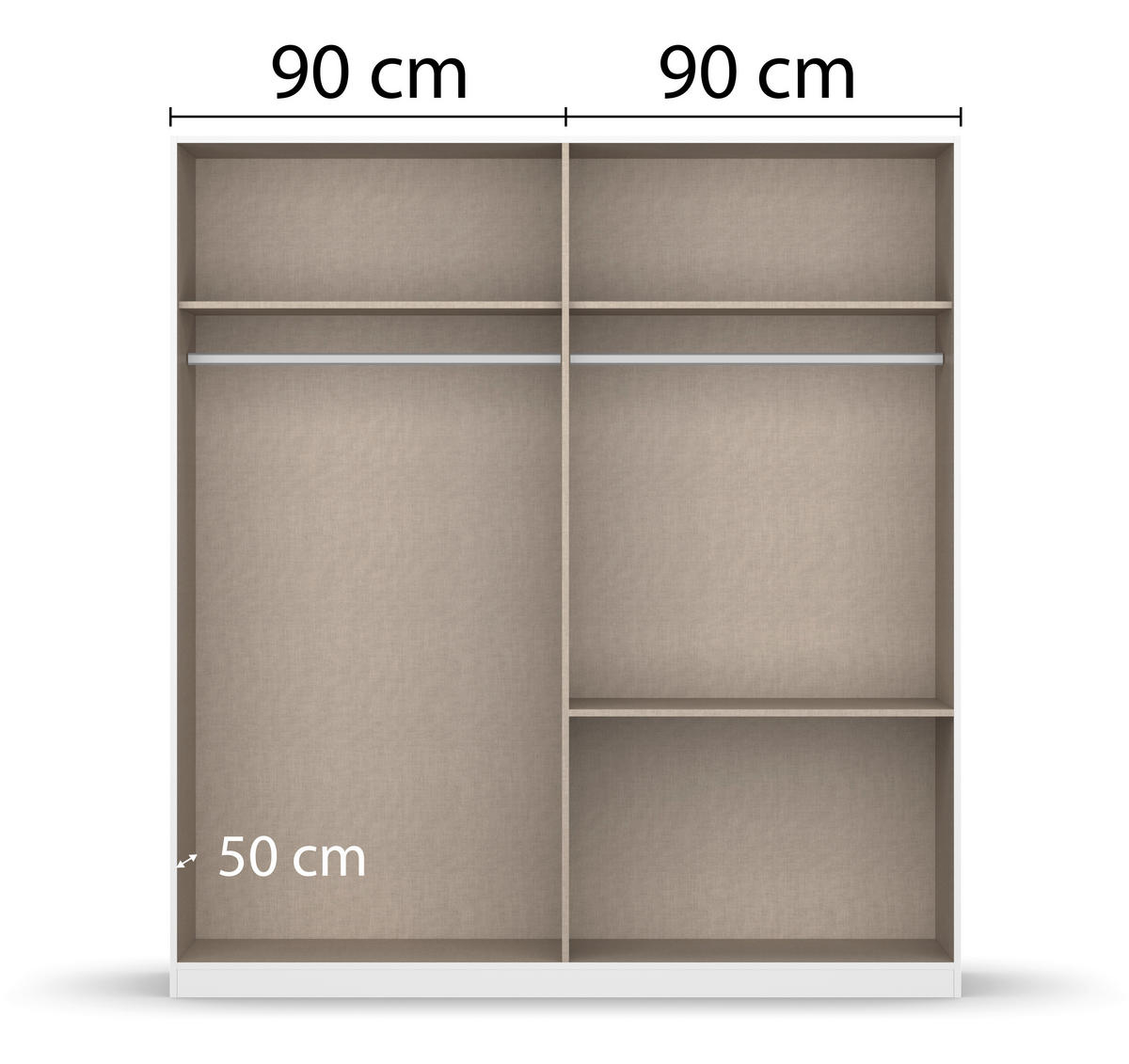 DREHTÜRENSCHRANK in Weiss, Eiche Artisan  - Weiss/Eiche Artisan, Modern, Holzwerkstoff (181/197/54cm) - Rauch Möbel