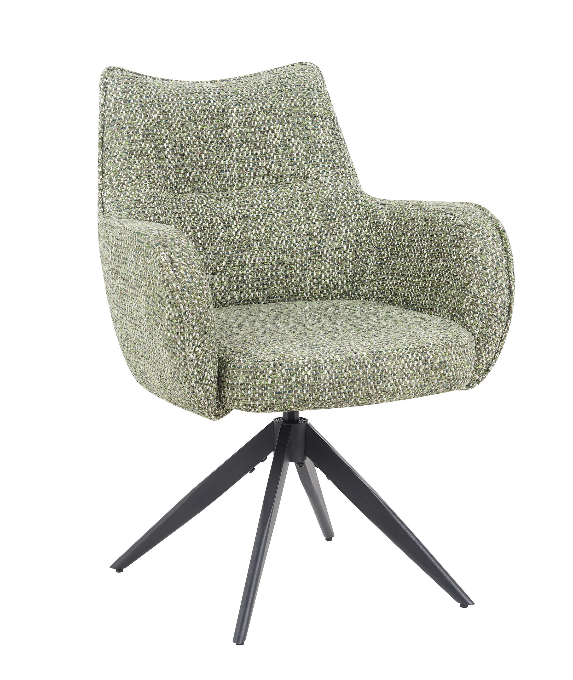 ARMLEHNSTUHL  in Chenille  - Schwarz/Grün, MODERN, Textil/Metall (63/88/63cm) - Livetastic
