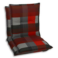 SESSELAUFLAGENSET Karo  - Dunkelgrau/Rot, Basics, Textil (50/7/100cm)