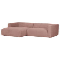 ECKSOFA in Chenille Altrosa  - Schwarz/Altrosa, Design, Kunststoff/Textil (175/280cm) - Landscape
