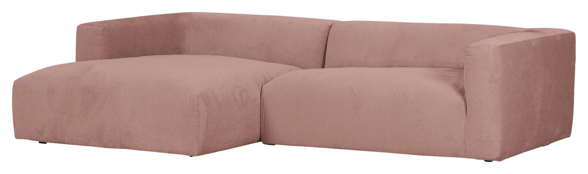 ECKSOFA in Chenille Altrosa  - Schwarz/Altrosa, Design, Kunststoff/Textil (175/280cm) - Landscape