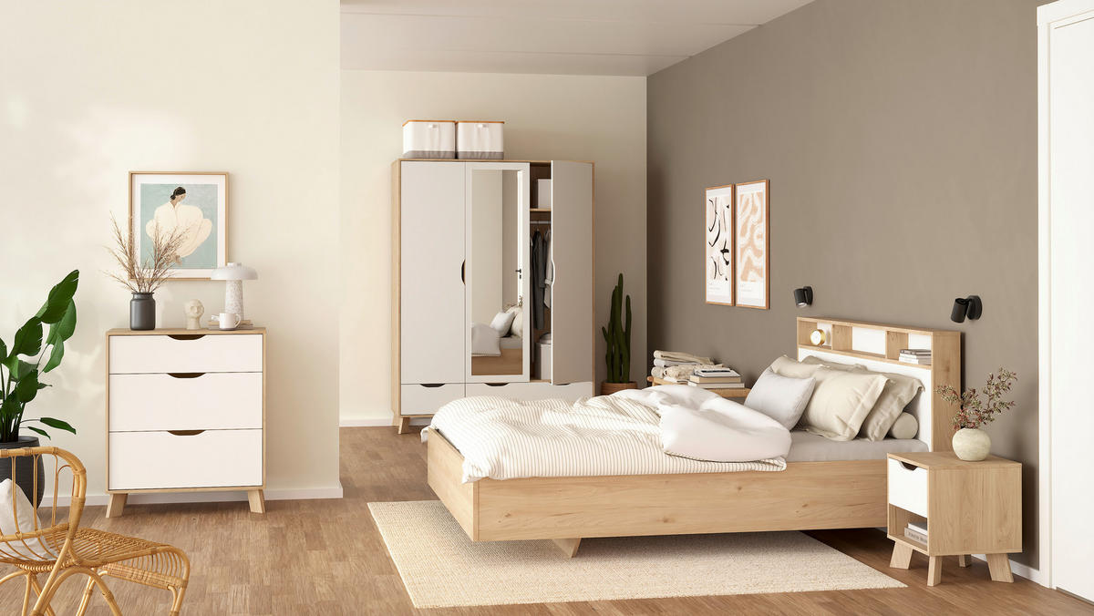 KOMMODE  in 78,7/92,2/39,8 cm  - Eichefarben/Weiß, MODERN, Holzwerkstoff (78,7/92,2/39,8cm) - MID.YOU